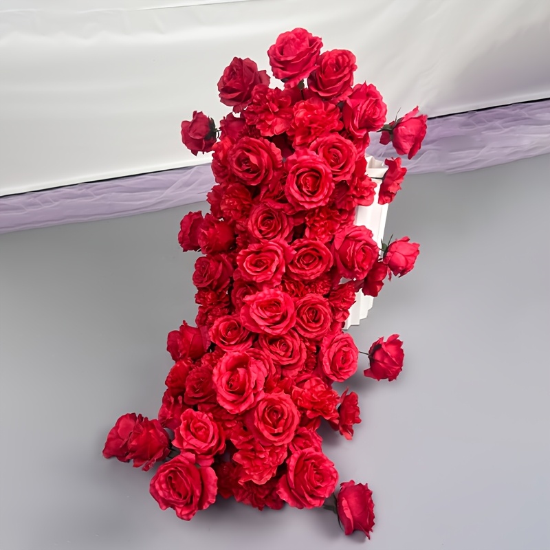 Outdoor Power For Wedding - [Romantic Rose Flower Arch] Elegant Red