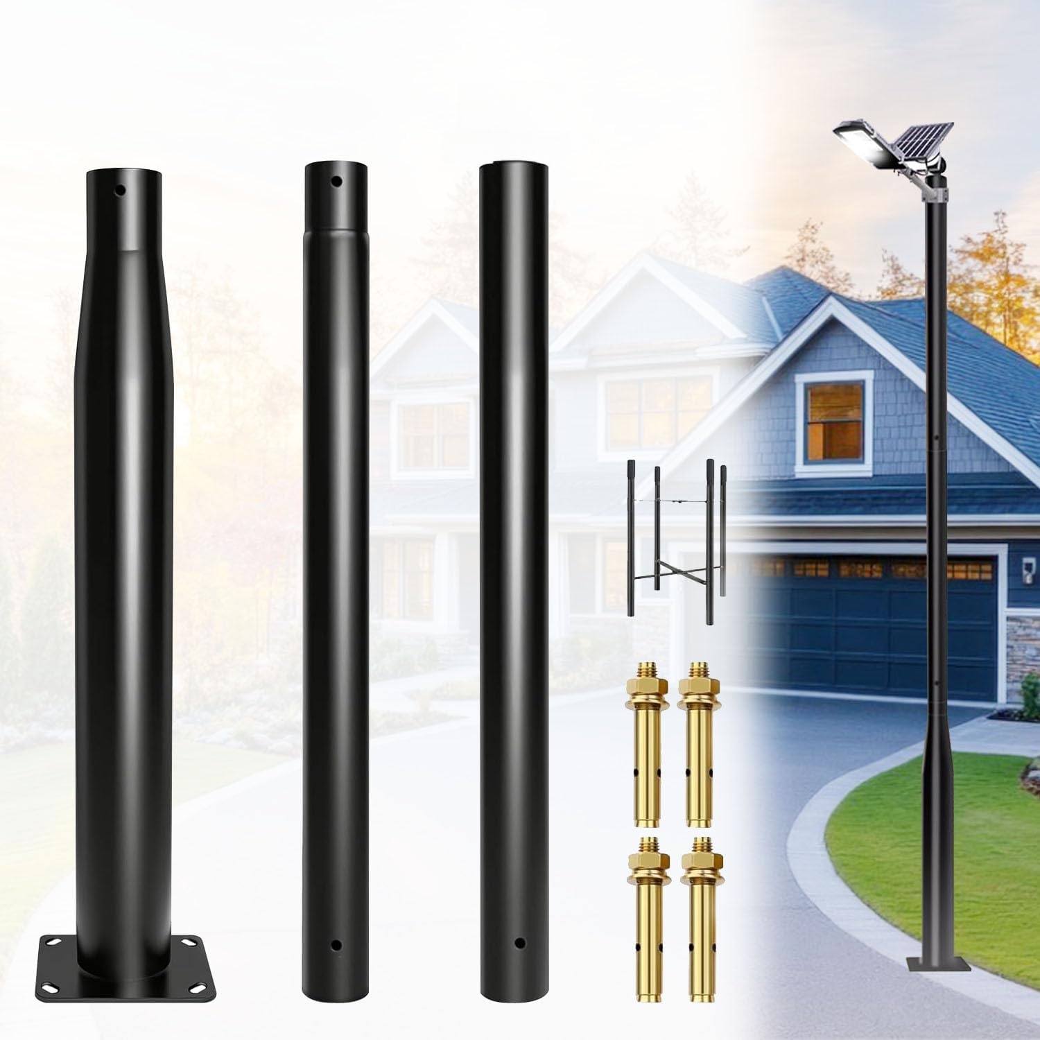 Outdoor Power Post - Universal Light Pole Set for Outdoor