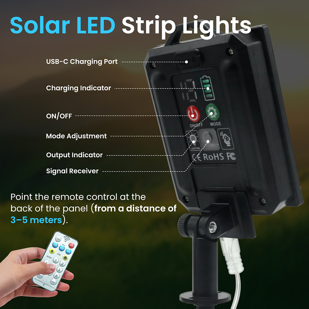 5V Solar LED Light Strip Outdo - огляд і ціна Outdoor Power Strip Weatherproof