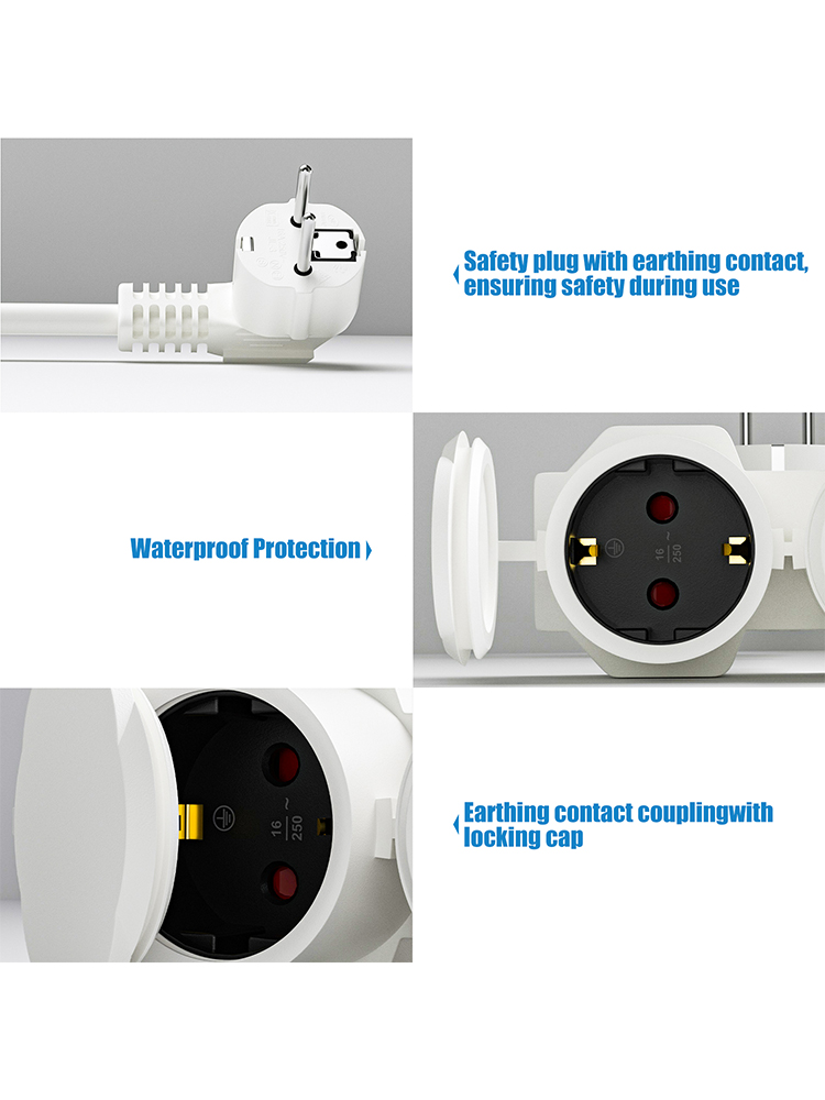 EU Extension Cable with 2 Schu - огляд і ціна Outdoor Power Socket Cover