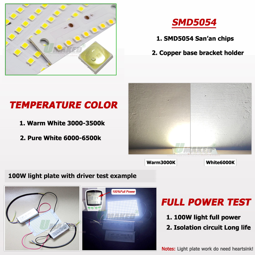 5PC LED PCB SMD5054 Floodlight - огляд і ціна Outdoor Power Source