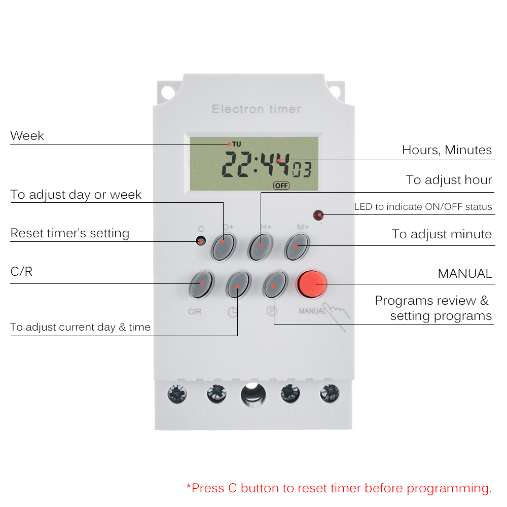 AC 220V 25A Digital Programmab - огляд і ціна Outdoor Power Timer