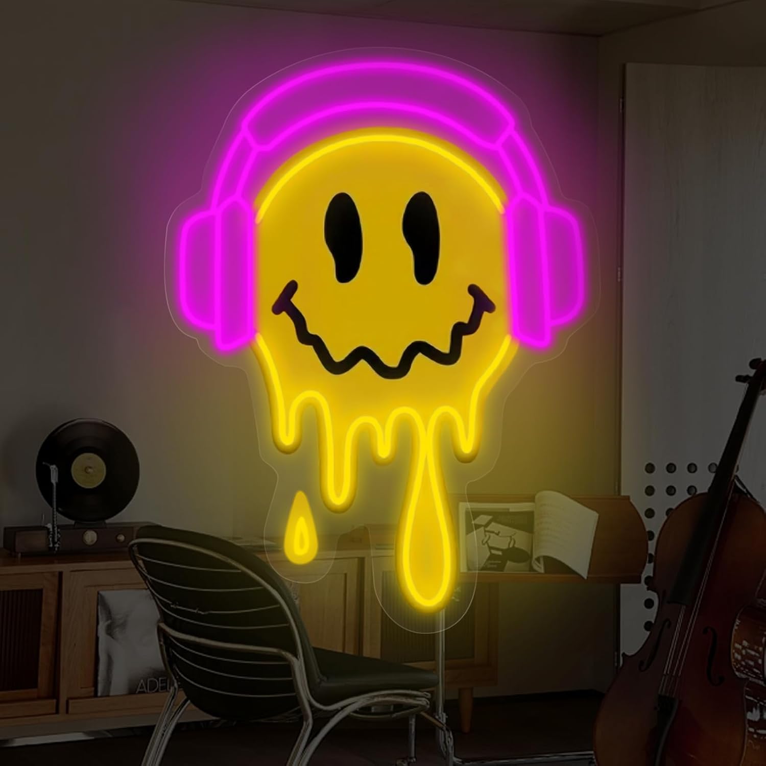 Smile Face Neon Sign Art Wall  - огляд і ціна Outdoor Power For Wedding