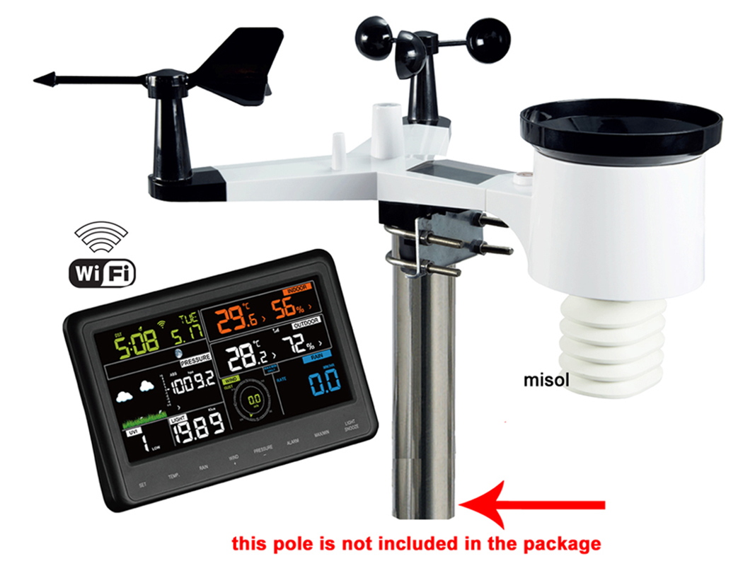 MISOL WiFi Weather Station wit - огляд і ціна Outdoor Power Tower